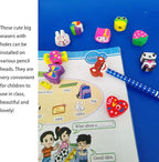 35PCS Fun Animal Fruit Pencil Topper Erasers for Kids Bulk,Cute Top Erasers Caps for Pencil,Back to School Party Gifts (Pattern Random)