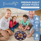 Mandela Wooden Jigsaw Puzzles - Flower Puzzles for Adults 500 Pcs, 16.7'' x 16.7''Unique Shaped Wood Puzzle, Beautiful Package for Halloween, Best Gift for Adults and Kids, Family Game