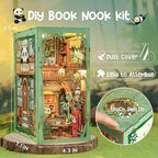 CUTEBEE Book Nook Kit - DIY Miniature House Dollhouse Kit for Adult and Teens, Booknook Bookshelf Decor Alley Model Build with LED Light, Gifts for Family and Friends