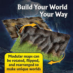 Arcknight The Winding Caverns Roleplaying Battlemaps; 16 Modular RPG Maps in 8 Double-Sided Pages, 1" Square Grid, Modular & Versatile Design for Tabletop Gaming - for Dungeons & Dragons & Pathfinder