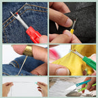 Thimbles for Hand Sewing, Cross Stitch Supplies, Embroidery Thimble, Sashiko Finger Protectors, Quilting Thumb Protector Pads, Includes Thimble, Seam Ripper, Thread and Thread Snips, Etc.