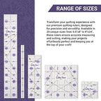 The Quilted Bear Quilting Rulers - Transparent Acrylic Non Slip Quilting, Patchwork & Sewing Ruler with Clear Black Lines & 30, 45 & 60 Degree Angles for Perfect Accuracy & Precision (Shape Ruler)