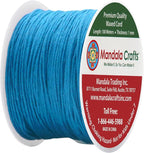 Mandala Crafts 1mm 109 Yards Light Blue Cotton Waxed Cord for Jewelry Making Bracelet Cord Waxed String - Beading String Thread Jewelry Cords for Necklaces String