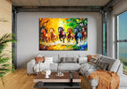 SpiritualHands Horse Glass Wall Art Oil Painting for Living Room, Tempered Glass Modern Prints Decor, Large Vivid Color Panel for Bedroom, Kitchen, or Office