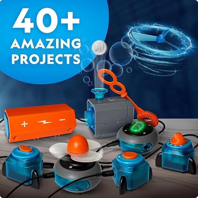 National Geographic Circuit Maker - Electronics Kit for Kids with 40 Electrical Circuit Projects, Electric STEM Toy