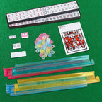 Smartxchoices 166 Tiles Mah Jongg Set American Mahjong 4 Color Pushers/Racks Mahjongg Game with Soft Velour Bag,Western Mahjongg Tiles