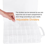 New brothread Double-Sided Storage Organizer/Box with Total 48 Adjustable Compartments, Removable Dividers for Embroidery and Sewing Threads, Embroidery Floss, Needles, Beads, Small Crafts & Toys