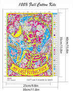 Skullhead Stamped Cross Stitch Kits - Flower Counted Cross Stitch Kits for Beginners Adults Needlepoint Cross-Stitch Patterns Butterfly Dimensions Needlecrafts Embroidery Kits Arts and Crafts