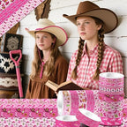 12 Rolls Western Washi Tape, Pink Wild West Masking Tapes, Western Cowboy Cowgirl Decorative Paper Stickers for Scrapbook Journal DIY Art Crafts Wrapping Birthday Party Supplies 16.4FT