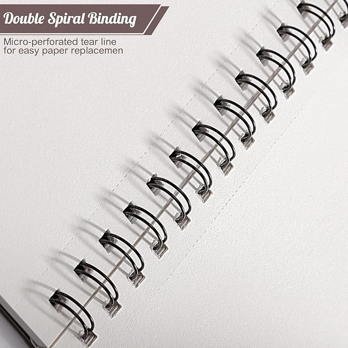 Sketch Book 8.5×11 inch, Spiral Bound Sketch Pad 50 Sheets (68lb/100gsm), Acid-Free Sketchbook for Drawing Painting Sketching, Art Paper Drawing Supplies for Teens Adults Artists Ideal Gifts