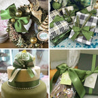5/8" x 100 Yards Olive Green Polyester Satin Ribbon Single Faced Bulk Fabric Ribbons for Gift Wrapping, Crafting, Bows Making, Sewing, Wedding, Home Decor