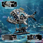 Mechanical Piranha Building Sets, Ocean Animal Collection Toy, Multi-Jointed Movement with Ice Blue Accents, Adults Home or Office Decor, STEM Building Gift for Teens Boys and Girls 12+（1085 PCS)