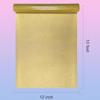 Glitter HTV Heat Transfer Vinyl Rolls- 12" x 10ft. Glitter Iron on Vinyl for DIY T-Shirts, Glitter for All Cutters, Heat Transfer Vinyl (Gold)
