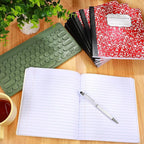 Seajan 20 Pack Composition Notebooks, Wide Ruled Paper, 7-1/2" x 9-3/4" Marble Hard Covers, 60 Sheets, Composition Notebooks Bulk for Students Back to School Adults Office Supplies(Red)