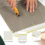 Quilting Ruler 12.5“* 12.5“ -Slotted Ruler for Precise Fabric Cutting, Stripology Ruler for Quilting
