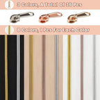 DOITEM 17.8 Yards Endless Zippers by The Meter Black White Zipper 6 mm Spiral + 32 Nonlock Zippers (Gold Silver Rose Gold)