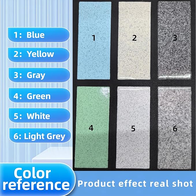 Epoxy Colored Sand Floor Paint, Epoxy Floor Paint High Gloss Marble Effect Coating for Indoor and Outdoor, Wear-resistant and non-slip Self-leveling Coating White 35OZ(1KG)