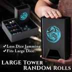 Soar Forge Dice Tray and Dice Tower for DND and RPG - All-in-One Game Roamer Tray & Large Tower for Random Rolls - Stores Your Sets, Mini's and More Compatible with D&D (Blue Dragon)