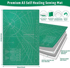 5 Pack Self Healing Cutting Mats and Exacto Knife Set, Sewing Mats with Precision Cutters and Extra 50Pcs SK5 Steel Blade 12" x 18" Work Mat for Crafts, Scrapbooking and Quilting
