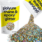 Hemway Polyurethane & Epoxy Resin Glitter 100g / 3.5oz Metallic Crystal Flake Additive for Flooring Jewelry Tumblers Glass Pigment - Extra Chunky (1/24" 0.040" 1mm) - Gold Silver Holographic