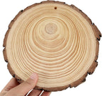 JEUIHAU 8 PCS 7-8 Inches Natural Wood Slices with Holes, Unfinished Predrilled Wooden Circles Tree Bark Slice, Blank Wooden Log Circles for DIY Crafts, Arts Wood Slices, Christmas Ornaments