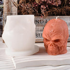 Skull Head Candle Mold - Resin Casting Silicone Molds for Home Decor & Candle Making Wave Spiral Mold