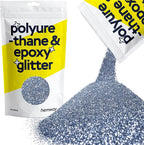 Hemway Polyurethane & Epoxy Glitter Metallic Crystal Flake Additive for Flooring, Jewellery Making, Tumblers and Resin 100g / 3.5oz - Ultrafine (1/128" 0.008" 0.2mm) - Azure Blue