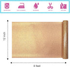 Bronze Glitter Heat Transfer Vinyl 12Inch*6FT Glitter Iron on Vinyl for T Shirts Easy to Cut and Weed Compatible with All Cutter Machines HTV Vinyl Iron on for Cricut (Bronze, 12Inches*6Ft)