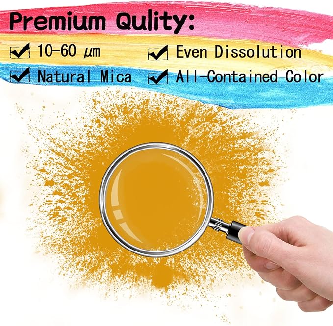 Mica Powder - 60g Mica Powder for Epoxy Resin - Pearl Pigment Powder Dye for Resin/Eye Shadow/Soap Making/Nails/Bath Bombs etc. (Glod)