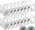 DUOFIRE 2 Pcs Cord Organizer with 16 Cable Ties, Clear Acrylic Cable Organizer Charger Organizer Electronics Organizer with Lid for Home Office Desk Organizers and Accessories