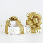 HUIHUANG Gold Glitter Wired Ribbon for Christmas Tree 2.5 inch Gold Diamond Mesh Ribbon for Tree Decoration, Wreaths, Garland, Gift Wrapping, Large Bows Making, Home Decor -10 Yards