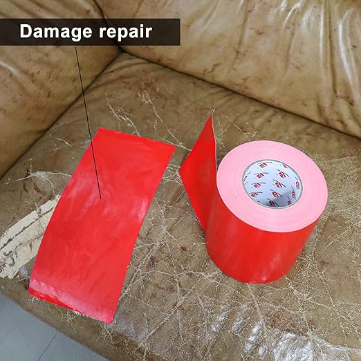 BOMEI PACK 6" Red Duct Tape,Wide Roll,6 Inches x 60 Yards,9 Mil Thick Heavy Duty,Waterproof,Flexible,No Residue and Tear by Hand,Multi-Use for Indoor & Outdoor Repairs