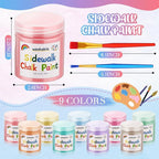 Faccito 36 Pcs Sidewalk Chalk Paint Kit Non Toxic Paint Washable Powdered Chalks Mix in Water 9 Vibrant Colors with Paintbrush for Creative Sidewalk and Chalkboard Fun