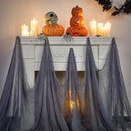 Boao Halloween Cheese cloth 70.87 x 196.85 Inch Gray Cheesecloth Roll for Crafts Large Cotton Muslin Gauze Fabric for Halloween Outdoor & Indoor Spooky Decoration