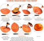 Pumpkin Carving Kit Tools Halloween, Professional Heavy Duty Carving Set, Stainless Steel Double-side Sculpting Tool Carving Kit for Halloween Decoration Jack-O-Lanterns, Gift for Halloween
