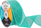 Mandala Crafts Turquoise Burlap Ribbon 1.5 Inches Wide Jute Ribbons for Crafts - 20 Yds Roll Rustic Burlap Wrap Trim Ribbons for Wreaths Bows Wedding Party Decoration