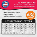 FreshCut Crafts 636 Pcs 1.5 in. Red Bulletin Board Letters & Numbers, Capital Alphabet, Numbers, Punctuation, US Made Card Stock Punch Out Letters for Posters, Bulletin Boards, Classroom