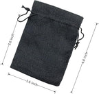 Palmhomee Pack of 25 Burlap Gift Bags with Drawstring Linen Jewelry Pouches Wedding Hessian Jute Bags for Birthday and Treat Pouches Party Wedding Favors Gift (3.6x4.8 Inch, Black)