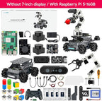 Yahboom Raspberry Pi 5 16GB RAM with ROS2 Robot Kit,6DOF Robotic Arm,Supports Large Language Models, Ubuntu 22.04. AI Vision Materials
