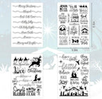 Whaline 4 Sheets Christmas Clear Stamps Greeting Words Nativity Scene Silicone Transparent Stamps Holy Night Stamp for Xmas DIY Craft Card Making Scrapbooking Embossing Album Decor