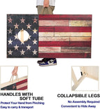Solid Wood Vintage Cornhole Game Set, Two 4'x2'Cornhole Boards, 8 Cornhole Bags for Indoor and Outdoor Toss Games Competitions, Tournaments