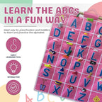 Pockets of Learning Pink ABC Felt Wall Hanging Chart - Early Education Alphabet Fabric Wall Décor for Children's Room | Engaging Educational Learning Art for Kids with Fabric Objects in Pocket