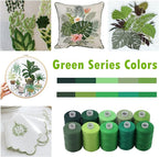 Simthread All Purposes Sewing Thread, 10 Spool Assorted Green Series 1000 Yards Each Bobbin Polyester Thread for Sewing, Handy Polyester Sewing Threads for Sewing Machine - (Natural Green Series)
