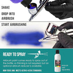 U.S. Art Supply Opaque Aqua Blue Acrylic Special Effects Airbrush Paint - 8oz Ready to Spray Air Brush Paint for Nails, Models, Fabric - Water-Based Air Brush Painting
