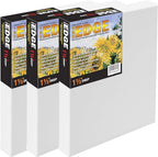 Creative Mark The Edge Deluxe Cotton 1-1/2" Deep Stretched Canvas for Painting, 18x30 Pack of 3, 14oz. Primed Weight, Universal Archival Priming, Medium Tooth, Hand-Stretched Canvas for Painters