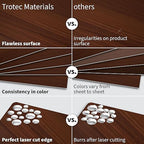 Trotec TroLase | 12"x24"x1/16", 4 Pcs | Cherry/White | 2 Ply | Modified Acrylic | Laser Engraving Double Color Plastic Sheet | Engraving Blanks for Laser, Saw, Guillotine | Made in USA