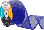 Mandala Crafts Royal Blue Burlap Ribbon 2.5 Inches Wide Jute Ribbons for Crafts - 20 Yds Roll Rustic Burlap Wrap Trim Ribbons for Wreaths Bows Wedding Party Decoration