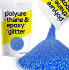 Hemway Polyurethane & Epoxy Resin Glitter 100g / 3.5oz Metallic Crystal Flake Additive for Flooring Jewelry Tumblers Glass Pigment - Microfine (1/256" 0.004" 0.1mm) - Sapphire Blue