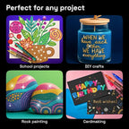 ARTISTRO 12 Glitter Paint Pens Sparkly and Shiny for Glass, Rock Painting, Ceramic, Wood, Fabric, Scrapbooking, DIY Craft Making, Coloring - Acrylic Paint Markers Extra-Fine Tip 0.7mm