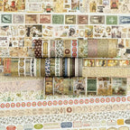 36 Rolls Vintage Washi Tape Pack Retro Arts Adhesive Tapes Wide Chronicle Decorative Masking Tape Sets for Craft, Kids, Scrapbook, DIY, Gift Wrapping (Globetrotting)